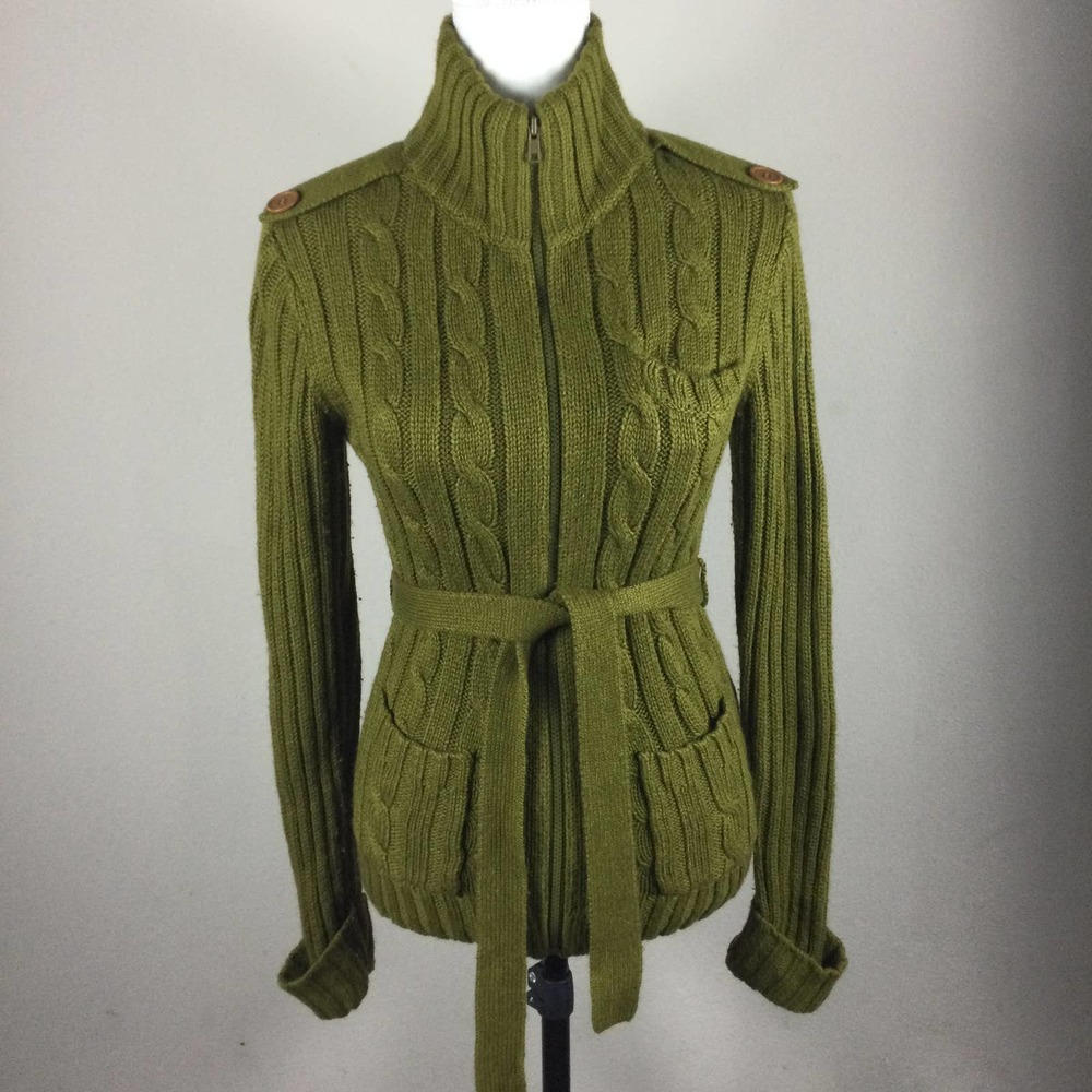 Moda International Green Zip Cardigan